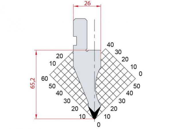 Dao chấn 45º 1025. H=66.2, R= 1.5 Max T/m=80