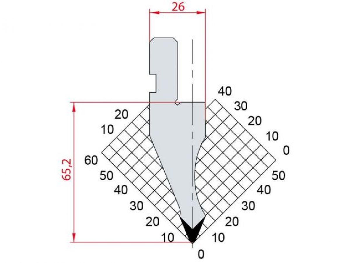 Dao chấn 45º 1025. H=66.2, R= 1.5 Max T/m=80