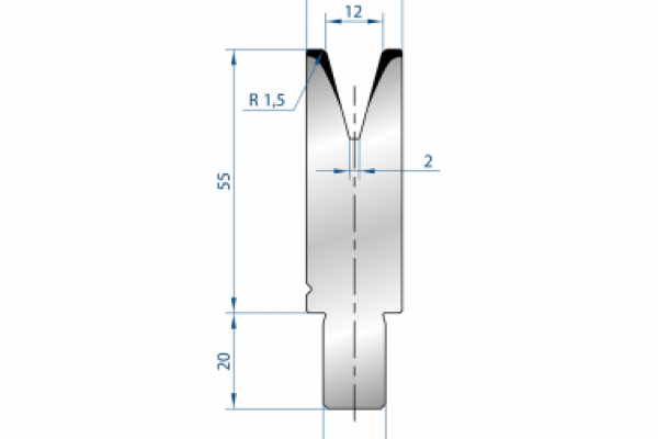 Cối chấn 1V 12 α=30º H55 Max. T/m=40