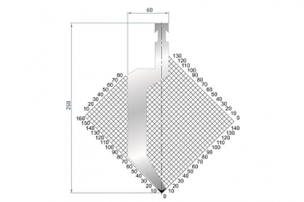 Dao chấn 86º 1298, H=250, R=1.5 Max T/m=60