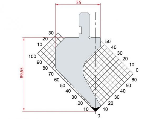 Dao chấn 90º 1013. H=89,65, R=0.8, Max T/m=60