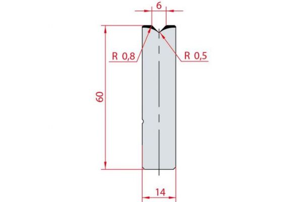 Cối chấn 1V 6 α=88º H60 Max. T/m=100