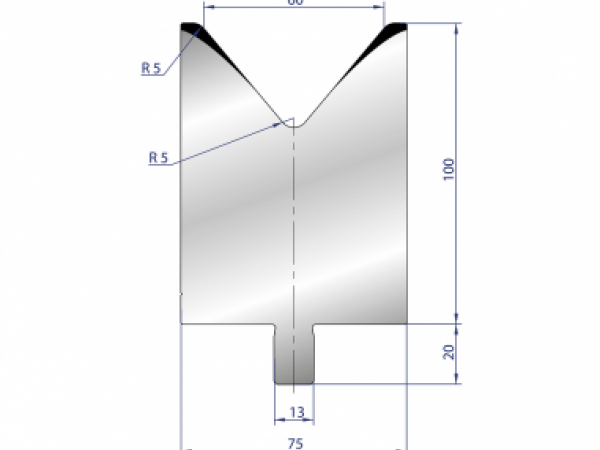 Cối chấn 1V 60 α=80º H100 Max. T/m=150, 42CrMo4