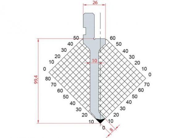 Dao chấn 88º 1029. H=99,4, R=0,6, Max T/m=50