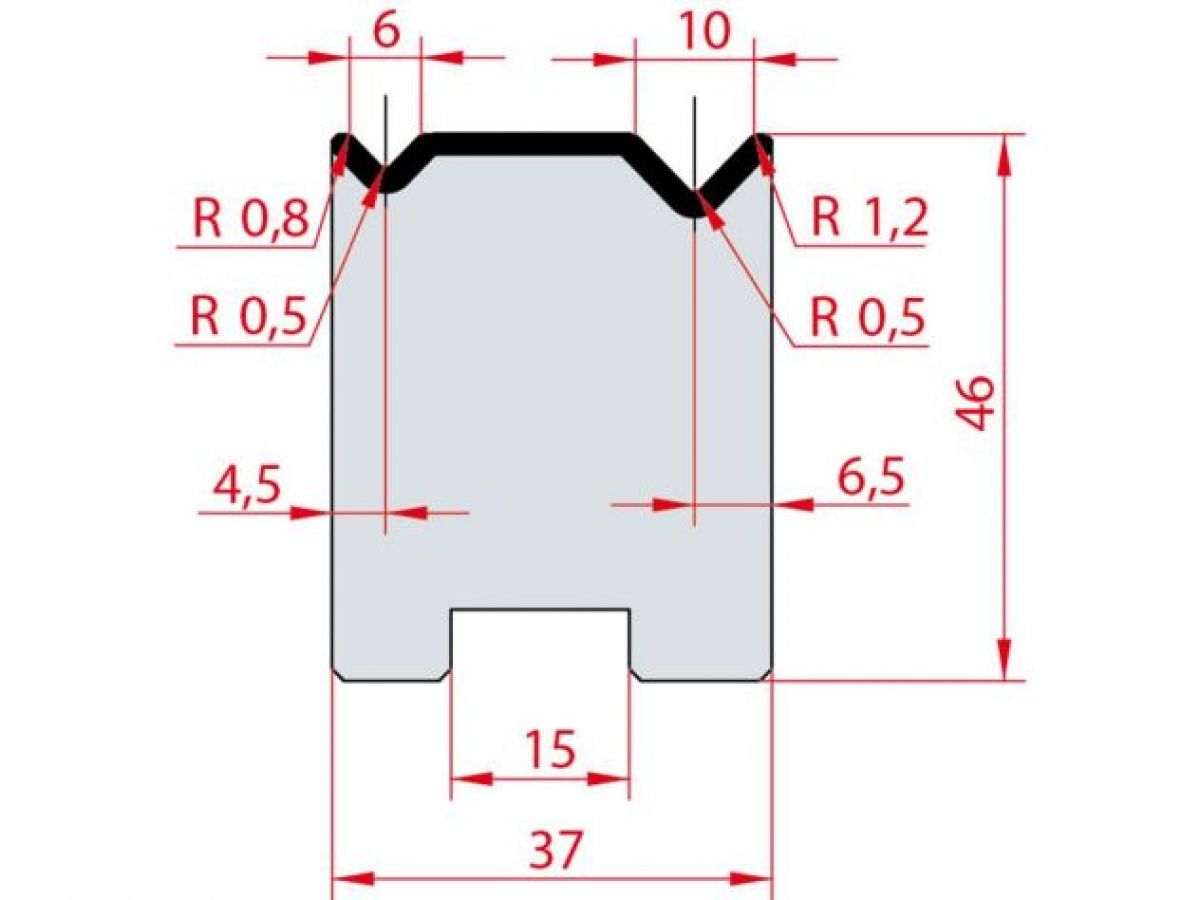 Cối chấn 2V 6/10 a=88º H46 Max. T/m=80