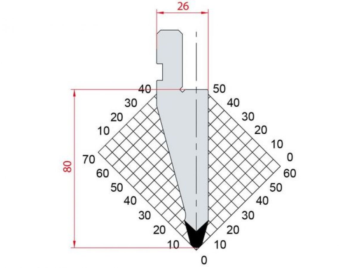 Dao chấn 30º 1057. H=80, R=3 Max T/m=100