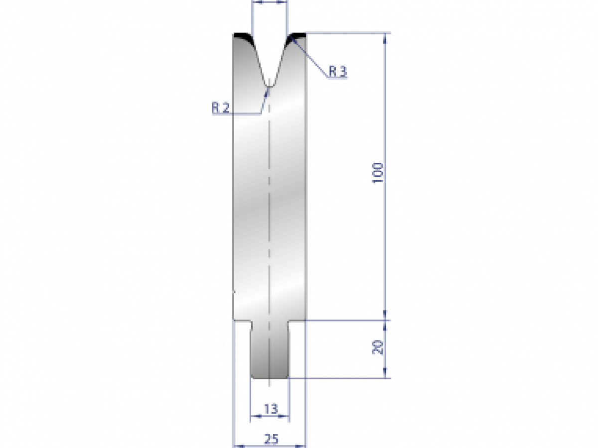 Cối chấn 1V 12 α=30º H100 R3 Max. T/m=40, 42CrMo4