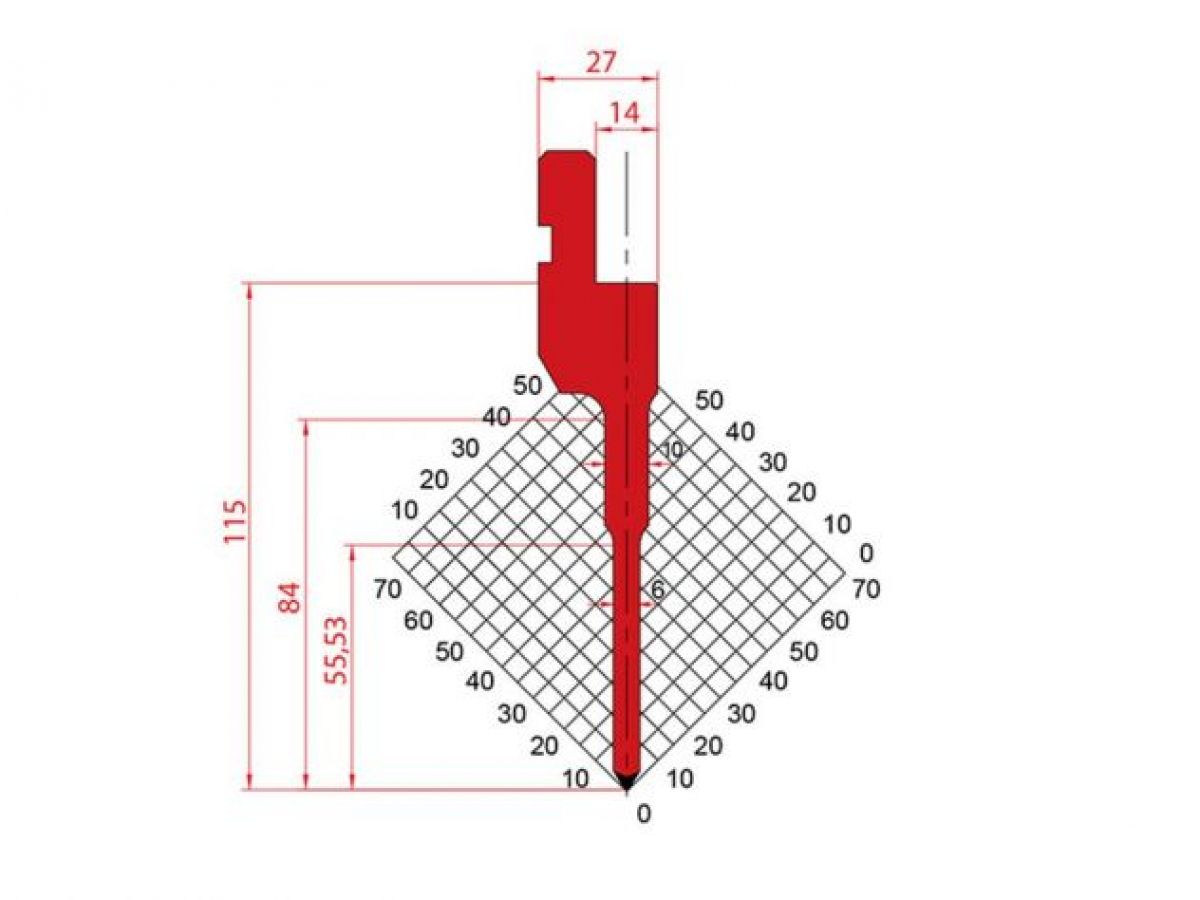 Dao chấn 60º 1271. H=115, R= 0.8 Max T/m=40