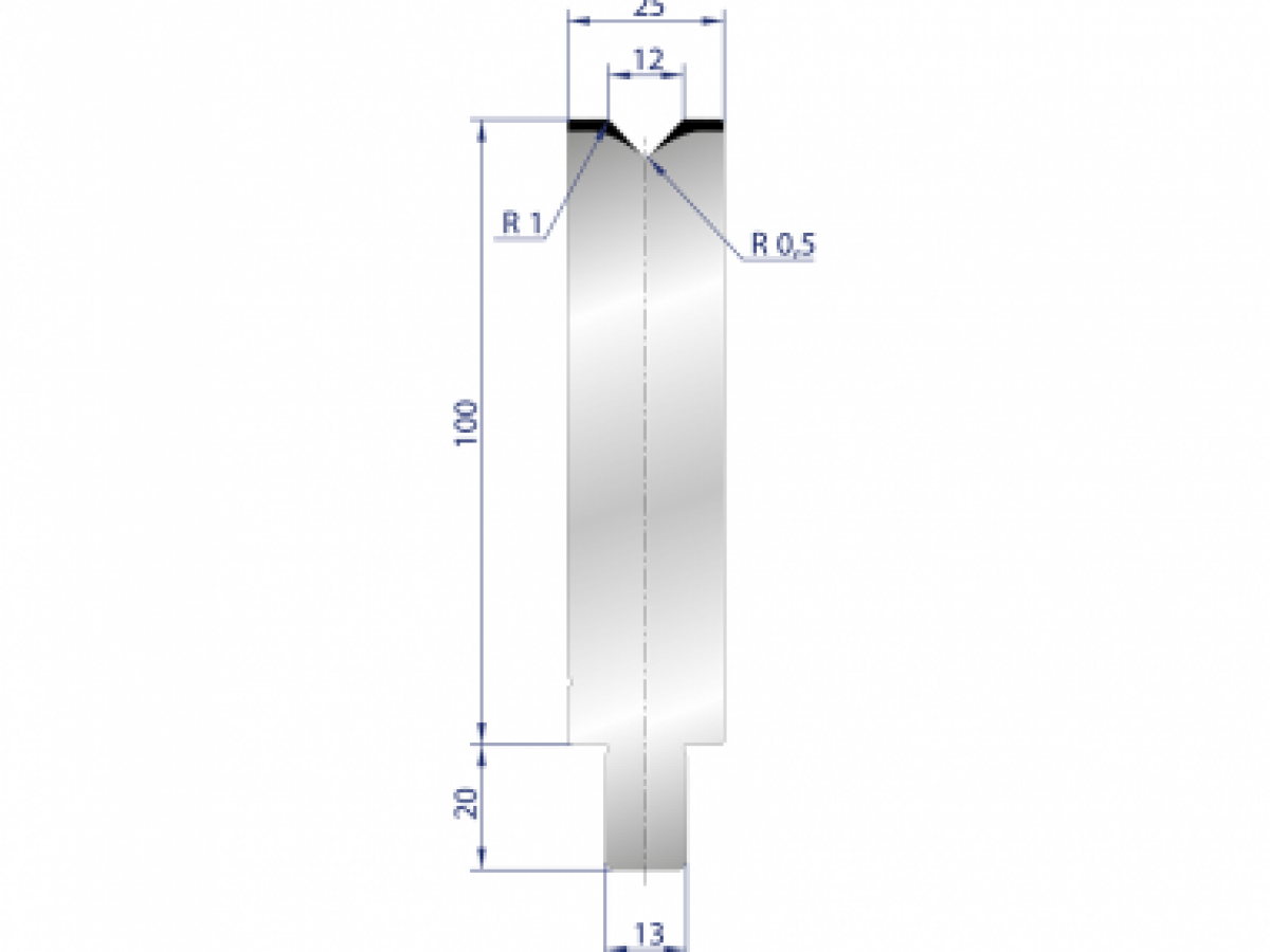 Cối chấn 1V 12 α=86º H100 R0.8 Max. T/m=100, C45