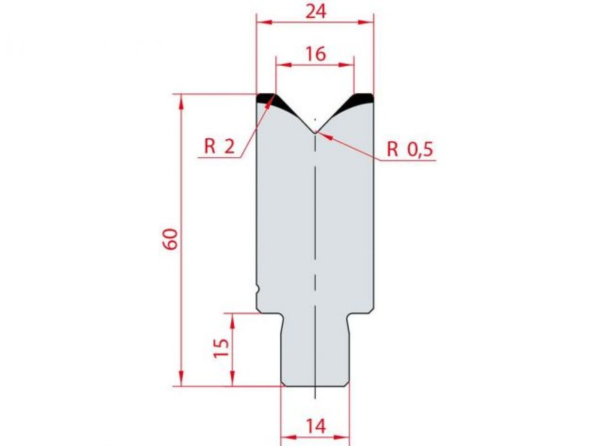 Cối chấn 1V 16 α=88º H60 Max. T/m=100