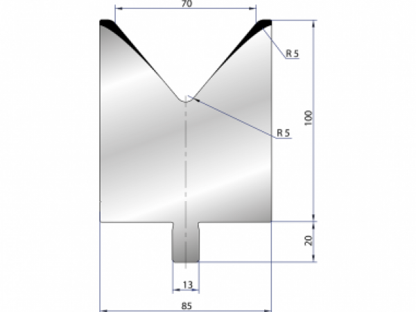 Cối chấn 1V 70 α=80º H100 Max. T/m=150, 42CrMo4