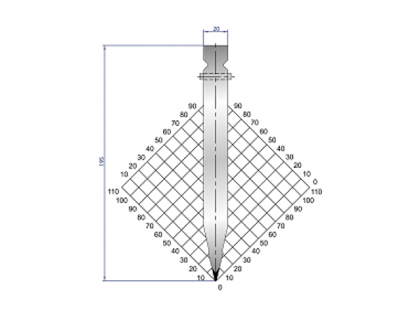 Dao chấn 26º, H=195, R=0.8 Max T/m=100, 42CrMo4