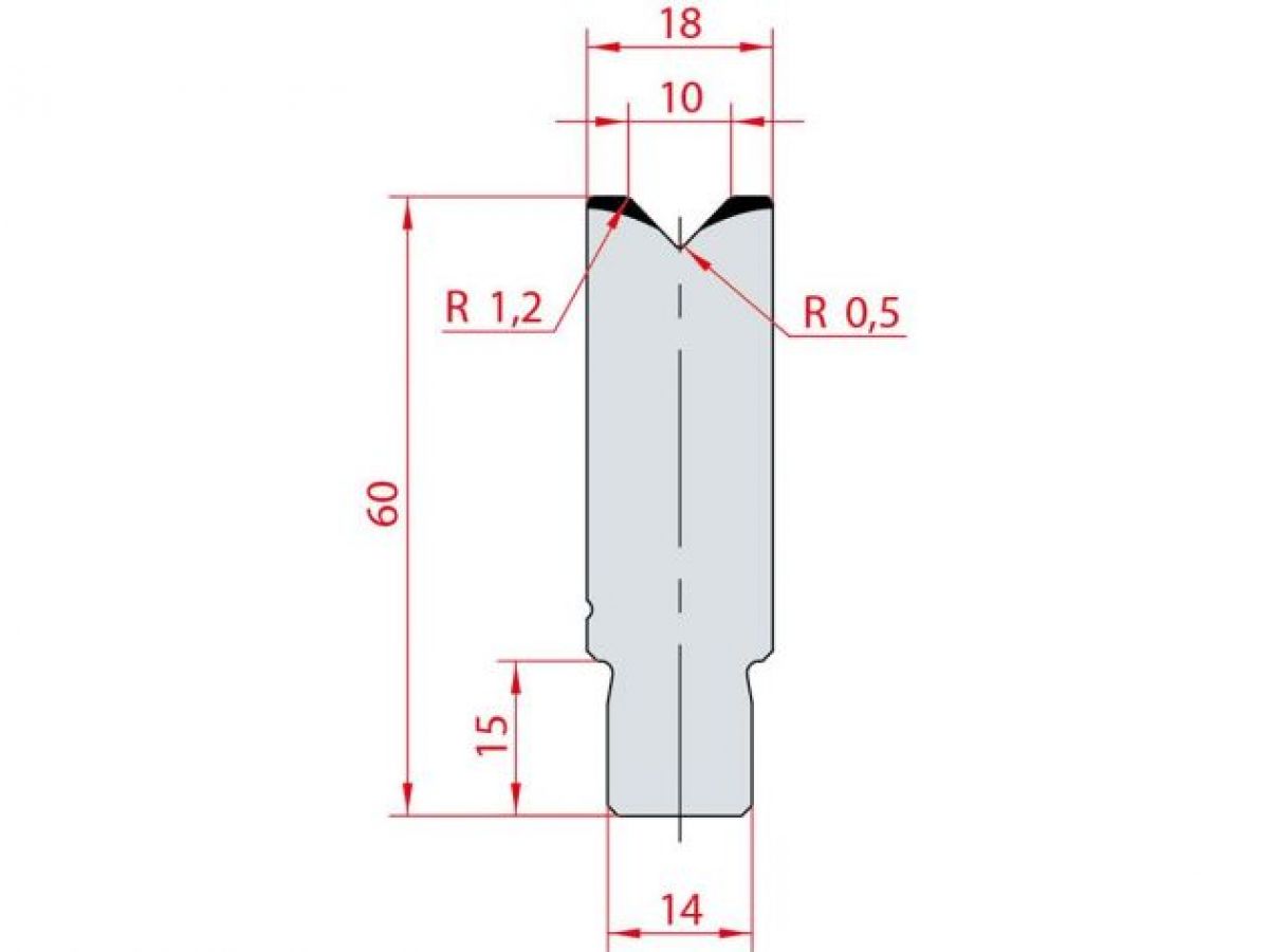 Cối chấn 1V 10 α=88º H60 Max. T/m=100