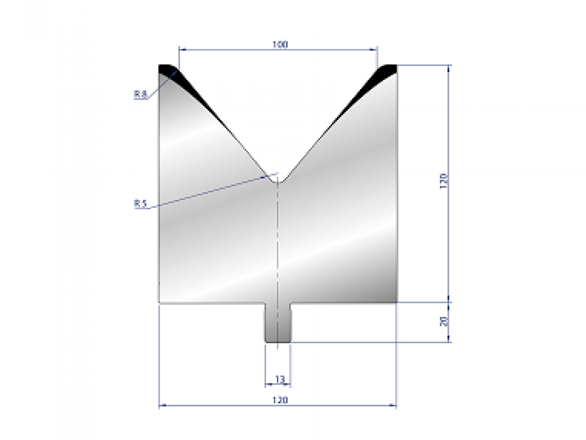 Cối chấn 1V 100 α=80º H100 Max. T/m=150, 42CrMo4