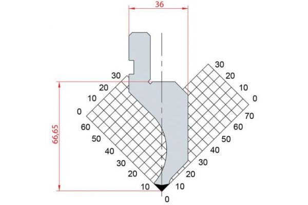 Dao chấn 88º 1081. H=66,65, R=0,8, Max T/m=60