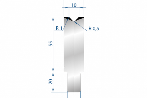 Cối chấn 1V 10 α=88º H55 Max. T/m=100