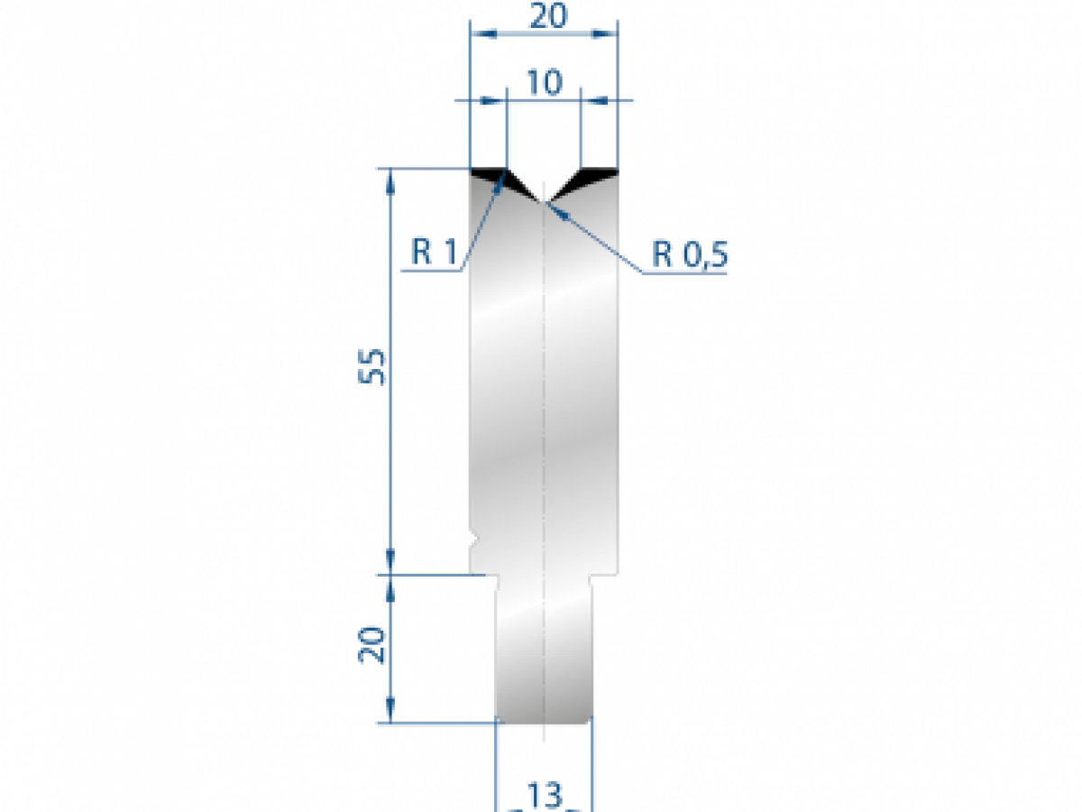 Cối chấn 1V 10 α=88º H55 Max. T/m=100