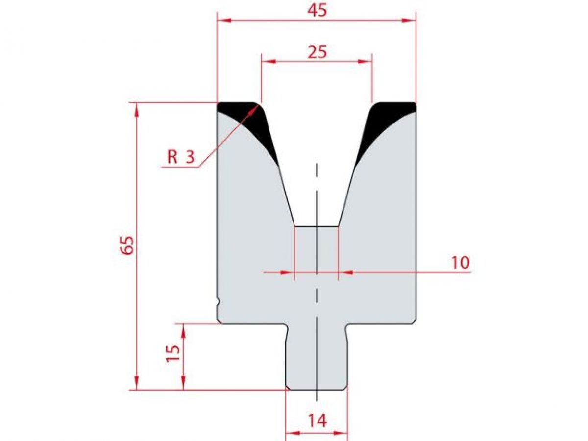 Cối chấn 1V 25 α=30º H65 Max. T/m=55