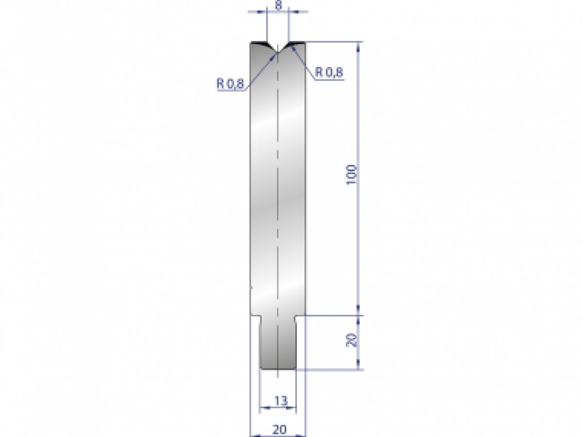 Cối chấn 1V 8 α=86º H100 Max. T/m=100