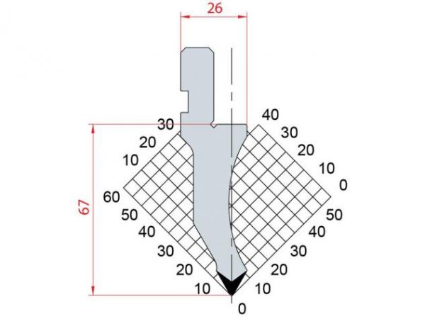Dao chấn 60º 1026. H=67, R= 0.8 Max T/m=80