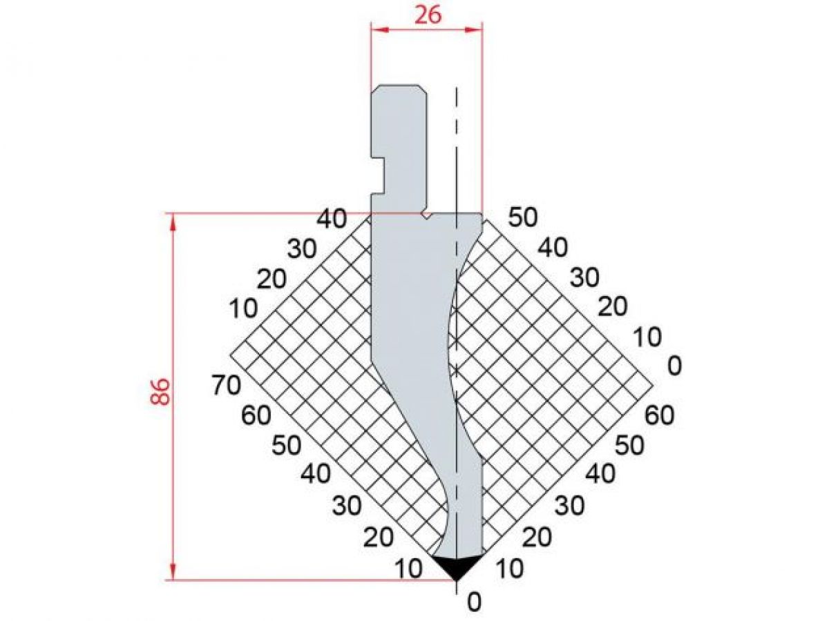Dao chấn 88º 1022. H=86, R=0,8, Max T/m=100
