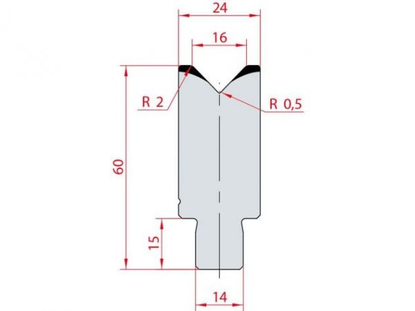 Cối chấn 1V 16 α=88º H60 Max. T/m=100
