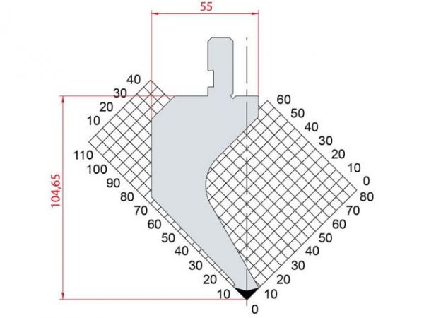 Dao chấn 88º 1017. H=104,65, R=0,8, Max T/m=50
