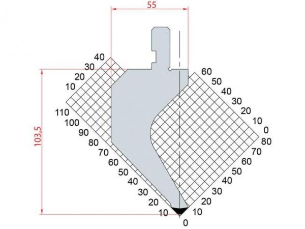 Dao chấn 88º 1018. H=103,5, R=3, Max T/m=50