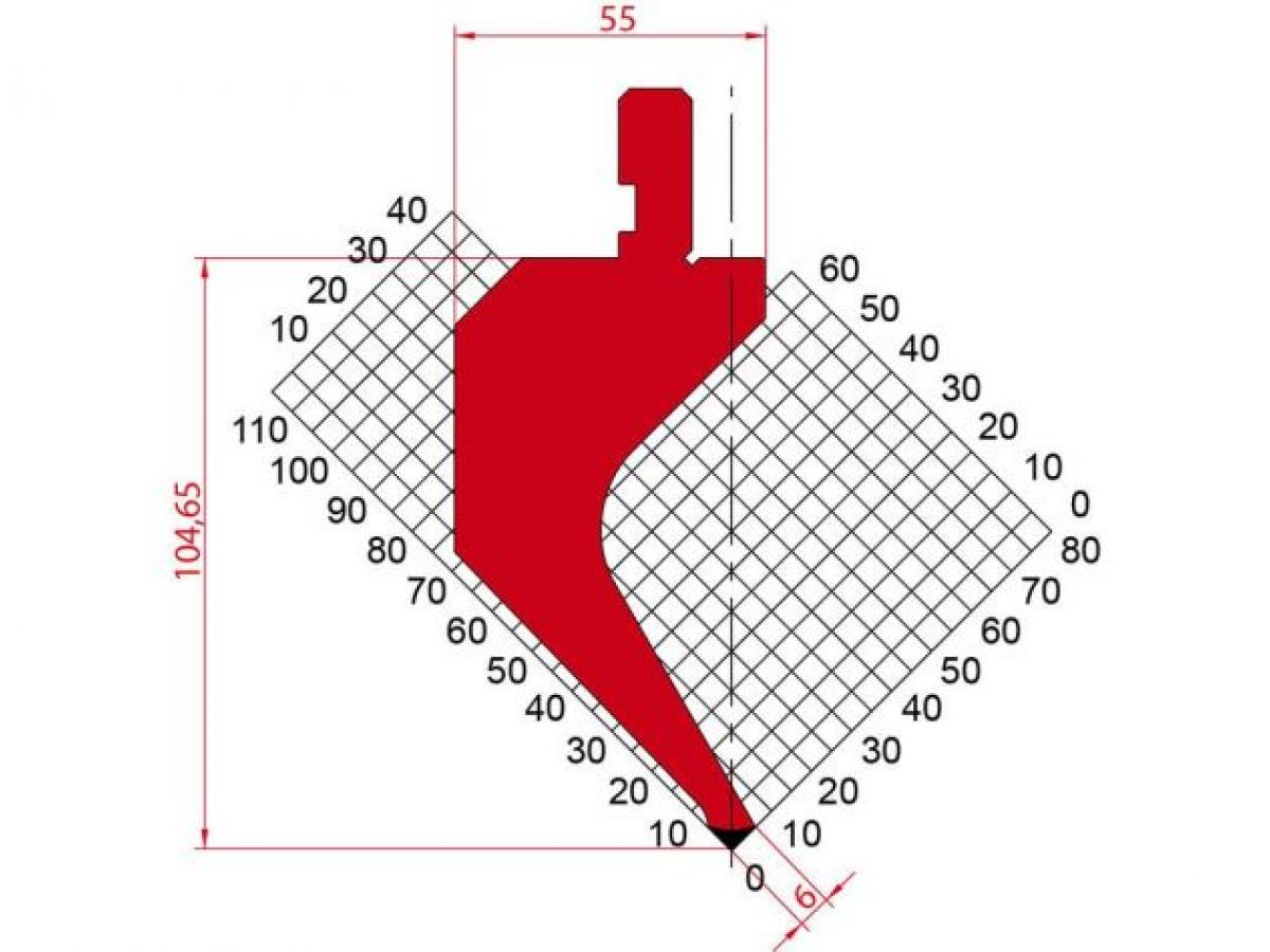 Dao chấn 88º 1173. H=104,65, R=0,8, Max T/m=50