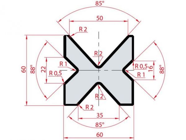 Cối chấn 4V 16/22/35/50 α=85-88º H60 Max. T/m=80