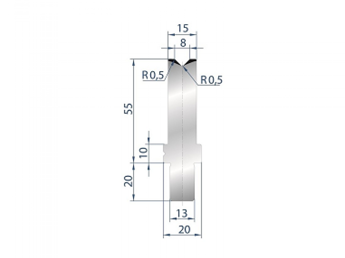 Cối chấn 1V 8 α=88º H55 Max. T/m=100